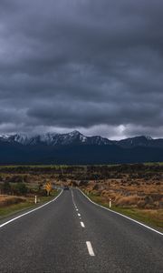 Preview wallpaper road, counting, mountain, te anau, new zealand
