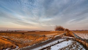 Preview wallpaper road, country, autumn, fields, agriculture