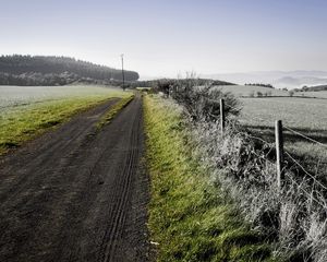 Preview wallpaper road, country, colors, effect, protection, grass