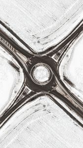 Preview wallpaper road, crossroads, snow, winter, white, aerial view