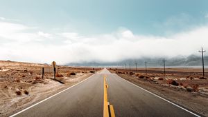 Preview wallpaper road, desert, landscape, california, usa