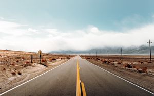 Preview wallpaper road, desert, landscape, california, usa
