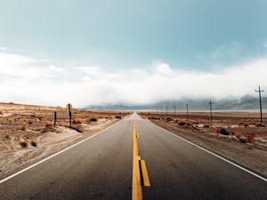 Preview wallpaper road, desert, landscape, california, usa