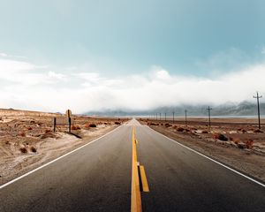 Preview wallpaper road, desert, landscape, california, usa