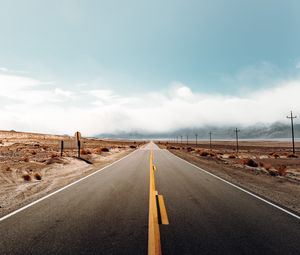 Preview wallpaper road, desert, landscape, california, usa