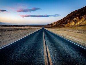 Preview wallpaper road, desert, marking