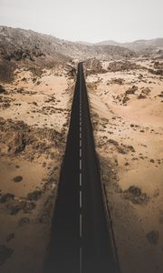 Preview wallpaper road, desert, marking, turn