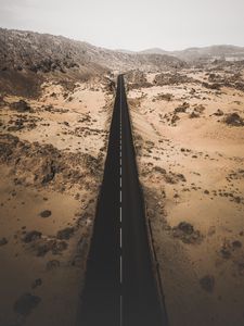 Preview wallpaper road, desert, marking, turn