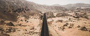 Preview wallpaper road, desert, marking, turn