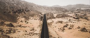 Preview wallpaper road, desert, marking, turn