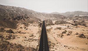Preview wallpaper road, desert, marking, turn