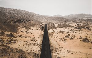 Preview wallpaper road, desert, marking, turn