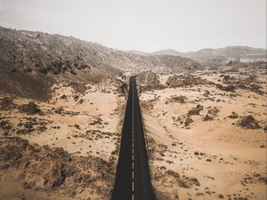 Preview wallpaper road, desert, marking, turn