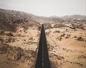 Preview wallpaper road, desert, marking, turn