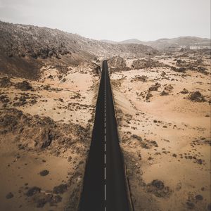 Preview wallpaper road, desert, marking, turn