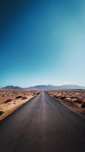 Preview wallpaper road, desert, mountains, asphalt, highway