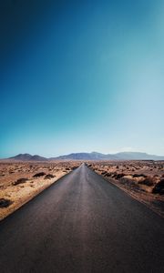 Preview wallpaper road, desert, mountains, asphalt, highway