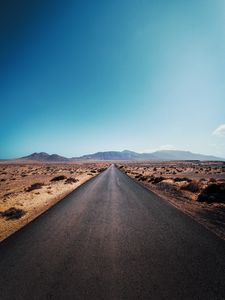 Preview wallpaper road, desert, mountains, asphalt, highway