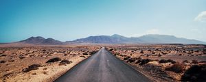 Preview wallpaper road, desert, mountains, asphalt, highway