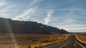 Preview wallpaper road, desert, mountains, landscape