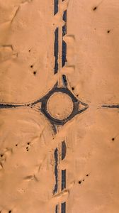 Preview wallpaper road, desert, sand, aerial view