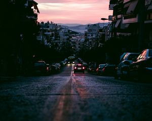 Preview wallpaper road, evening, marking, street