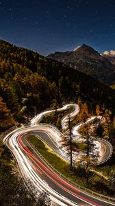 Preview wallpaper road, fast shutter speed, movement, forest