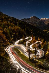 Preview wallpaper road, fast shutter speed, movement, forest