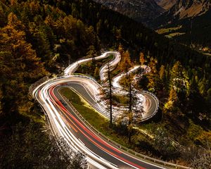 Preview wallpaper road, fast shutter speed, movement, forest