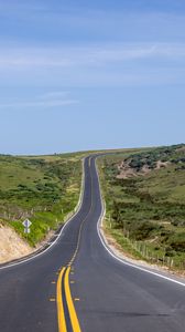 Preview wallpaper road, field, landscape, nature