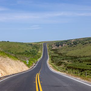 Preview wallpaper road, field, landscape, nature
