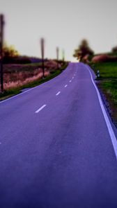 Preview wallpaper road, field, trees, blur