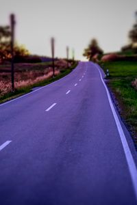 Preview wallpaper road, field, trees, blur