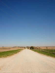 Preview wallpaper road, fields, trees, sky