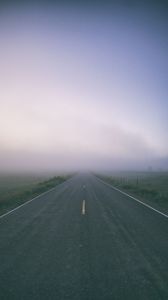 Preview wallpaper road, fog, marking, field