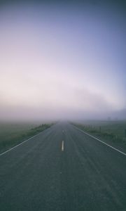 Preview wallpaper road, fog, marking, field