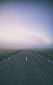 Preview wallpaper road, fog, marking, field