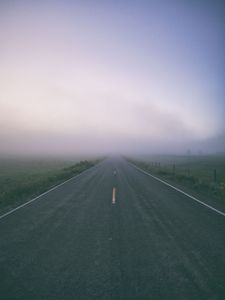 Preview wallpaper road, fog, marking, field