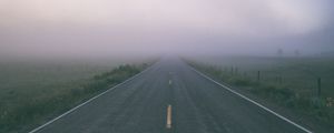 Preview wallpaper road, fog, marking, field