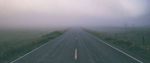 Preview wallpaper road, fog, marking, field