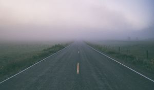 Preview wallpaper road, fog, marking, field