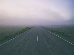 Preview wallpaper road, fog, marking, field