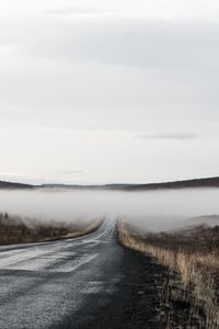 Preview wallpaper road, fog, valley, morning, nature