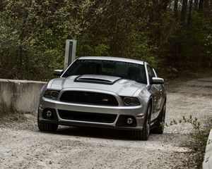 Preview wallpaper road, ford, mustang, nature