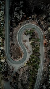 Preview wallpaper road, forest, aerial view, relief