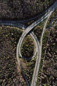 Preview wallpaper road, forest, junction, tangled, aerial view