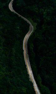 Preview wallpaper road, forest, marking, aerial view