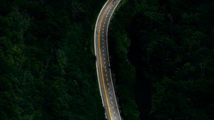 Preview wallpaper road, forest, marking, aerial view