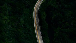Preview wallpaper road, forest, marking, aerial view