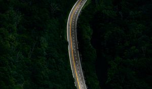 Preview wallpaper road, forest, marking, aerial view
